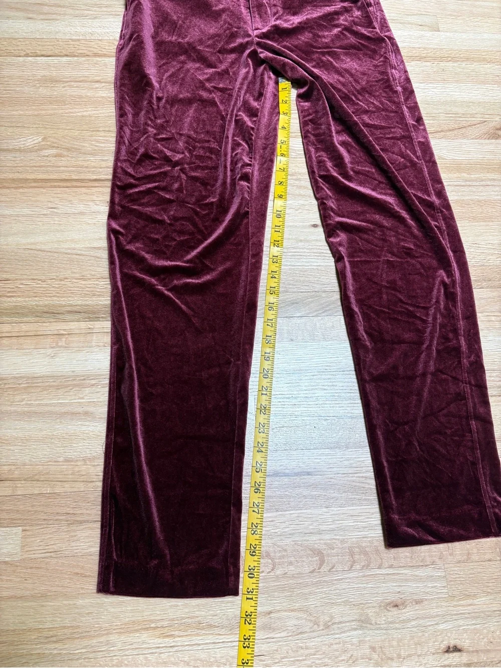Men’s red velvet slacks size 33